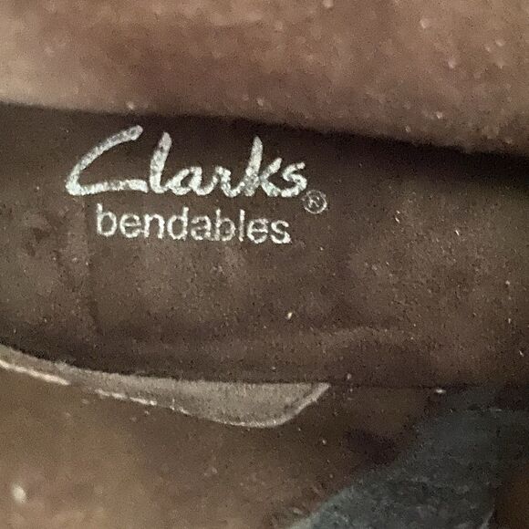 Clarks Bendables Suede Leather Faux Fur Ankle Boots Tan/Taupe Size 9.5 - Picture 6 of 10